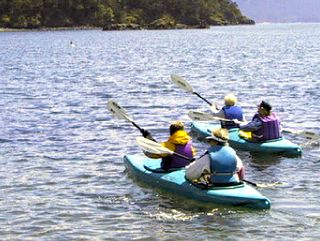 Kayaking in the Bay at Lieber Haven Resort and Marina, Orcas Island